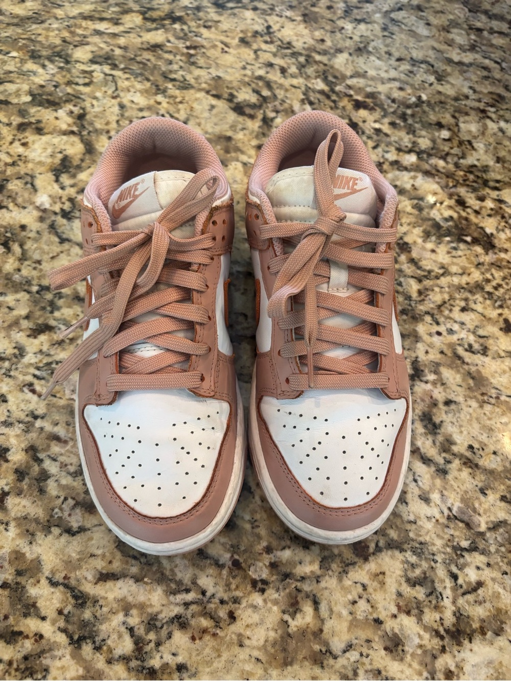 Nike Dunks in Blush Pink and White